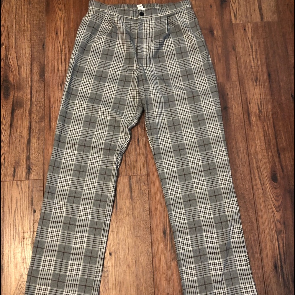Women’s Elastic Waist Plaid Pants